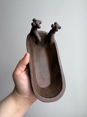 Mini Replica Vintage Cast Iron Clawfoot Bathtub Decorative Trinket Soap Dish